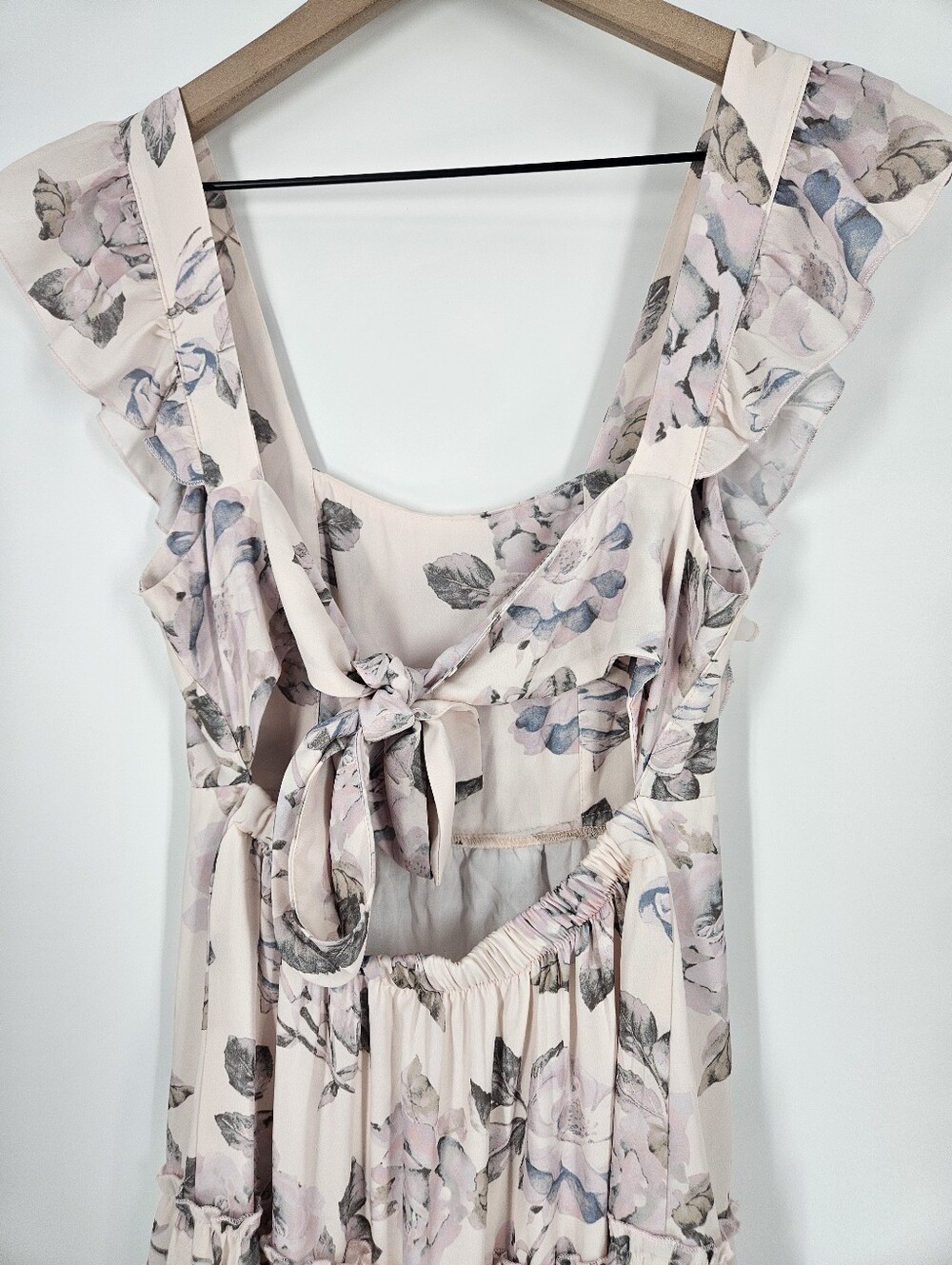 Show Me Your Mumu Pastel Floral Tie Back Lovely Midi Dress - Picture 9 of 13